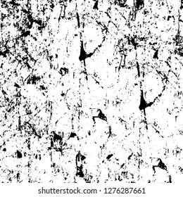 Vector grunge overlay texture. Black and white background. Abstract monochrome image includes a faded effect in dark tones