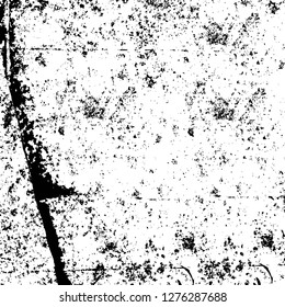 Vector grunge overlay texture. Black and white background. Abstract monochrome image includes a faded effect in dark tones