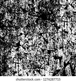 Vector grunge overlay texture. Black and white background. Abstract monochrome image includes a faded effect in dark tones