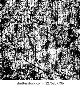 Vector grunge overlay texture. Black and white background. Abstract monochrome image includes a faded effect in dark tones