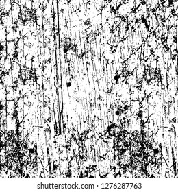 Vector grunge overlay texture. Black and white background. Abstract monochrome image includes a faded effect in dark tones