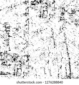 Vector grunge overlay texture. Black and white background. Abstract monochrome image includes a faded effect in dark tones