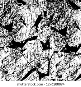Vector grunge overlay texture. Black and white background. Abstract monochrome image includes a faded effect in dark tones