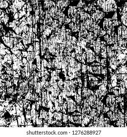Vector grunge overlay texture. Black and white background. Abstract monochrome image includes a faded effect in dark tones