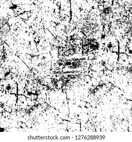 Vector grunge overlay texture. Black and white background. Abstract monochrome image includes a faded effect in dark tones