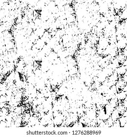 Vector grunge overlay texture. Black and white background. Abstract monochrome image includes a faded effect in dark tones