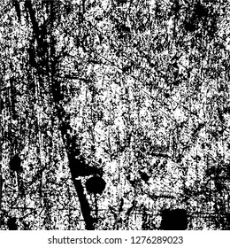 Vector grunge overlay texture. Black and white background. Abstract monochrome image includes a faded effect in dark tones