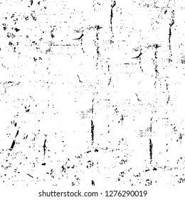 Vector grunge overlay texture. Black and white background. Abstract monochrome image includes a faded effect in dark tones