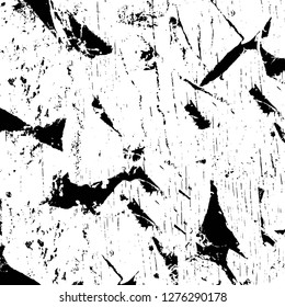 Vector grunge overlay texture. Black and white background. Abstract monochrome image includes a faded effect in dark tones