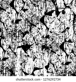 Vector grunge overlay texture. Black and white background. Abstract monochrome image includes a faded effect in dark tones