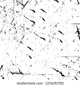 Vector grunge overlay texture. Black and white background. Abstract monochrome image includes a faded effect in dark tones
