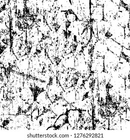 Vector grunge overlay texture. Black and white background. Abstract monochrome image includes a faded effect in dark tones