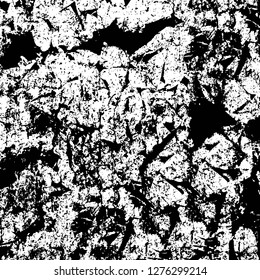Vector grunge overlay texture. Black and white background. Abstract monochrome image includes a faded effect in dark tones