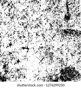Vector grunge overlay texture. Black and white background. Abstract monochrome image includes a faded effect in dark tones