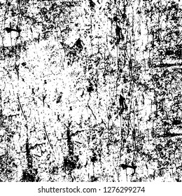 Vector grunge overlay texture. Black and white background. Abstract monochrome image includes a faded effect in dark tones