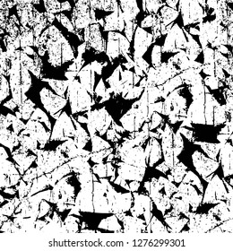 Vector grunge overlay texture. Black and white background. Abstract monochrome image includes a faded effect in dark tones
