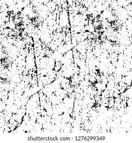 Vector grunge overlay texture. Black and white background. Abstract monochrome image includes a faded effect in dark tones