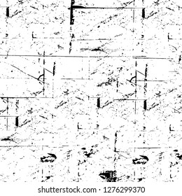 Vector grunge overlay texture. Black and white background. Abstract monochrome image includes a faded effect in dark tones