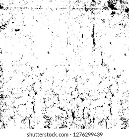 Vector grunge overlay texture. Black and white background. Abstract monochrome image includes a faded effect in dark tones