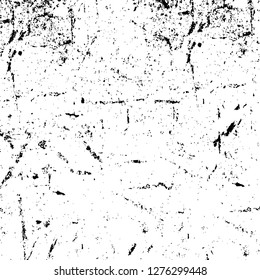 Vector grunge overlay texture. Black and white background. Abstract monochrome image includes a faded effect in dark tones