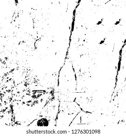 Vector grunge overlay texture. Black and white background. Abstract monochrome image includes a faded effect in dark tones