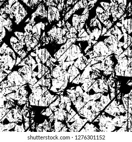 Vector grunge overlay texture. Black and white background. Abstract monochrome image includes a faded effect in dark tones