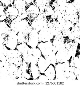 Vector grunge overlay texture. Black and white background. Abstract monochrome image includes a faded effect in dark tones