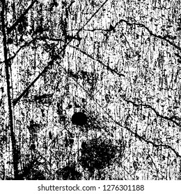 Vector grunge overlay texture. Black and white background. Abstract monochrome image includes a faded effect in dark tones