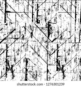 Vector grunge overlay texture. Black and white background. Abstract monochrome image includes a faded effect in dark tones