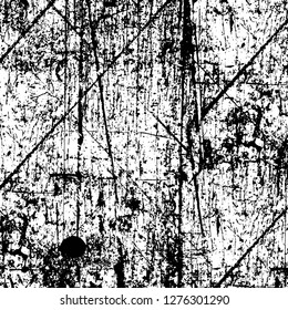 Vector grunge overlay texture. Black and white background. Abstract monochrome image includes a faded effect in dark tones