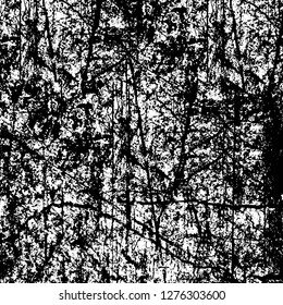 Vector Vector grunge overlay texture. Black and white background. Abstract monochrome image includes a faded effect in dark tones, gunge  overlay texture. Black and white background. Abstract monochrome