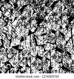 Vector Vector grunge overlay texture. Black and white background. Abstract monochrome image includes a faded effect in dark tones grunge overlay texture. Black and white background. Abstract monochrome
