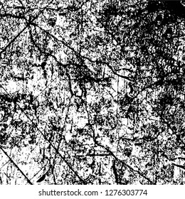 Vector Vector grunge overlay texture. Black and white background. Abstract monochrome image includes a faded effect in dark tones, gunge  overlay texture. Black and white background. Abstract monochrome