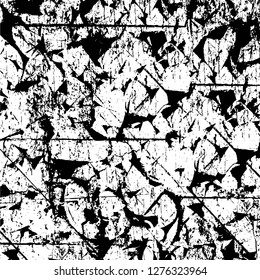 Vector grunge overlay texture. Black and white background. Abstract monochrome image includes a faded effect in dark tones