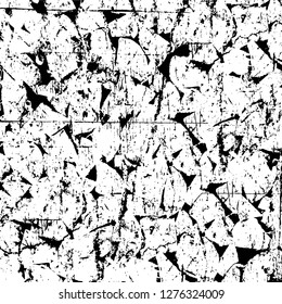 Vector grunge overlay texture. Black and white background. Abstract monochrome image includes a faded effect in dark tones