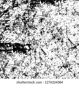 Vector grunge overlay texture. Black and white background. Abstract monochrome image includes a faded effect in dark tones