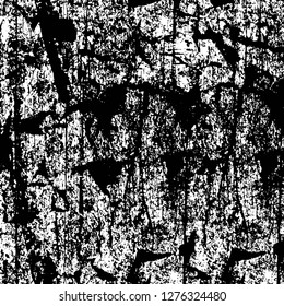 Vector grunge overlay texture. Black and white background. Abstract monochrome image includes a faded effect in dark tones