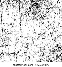 Vector grunge overlay texture. Black and white background. Abstract monochrome image includes a faded effect in dark tones