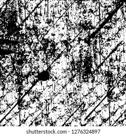 Vector grunge overlay texture. Black and white background. Abstract monochrome image includes a faded effect in dark tones