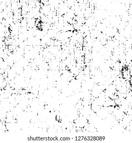 Vector grunge overlay texture. Black and white background. Abstract monochrome image includes a faded effect in dark tones