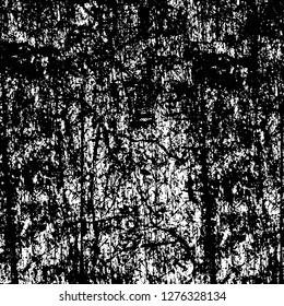 Vector grunge overlay texture. Black and white background. Abstract monochrome image includes a faded effect in dark tones