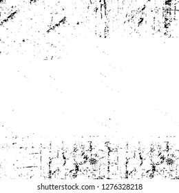 Vector grunge overlay texture. Black and white background. Abstract monochrome image includes a faded effect in dark tones