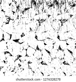 Vector grunge overlay texture. Black and white background. Abstract monochrome image includes a faded effect in dark tones