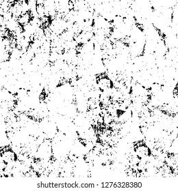Vector grunge overlay texture. Black and white background. Abstract monochrome image includes a faded effect in dark tones