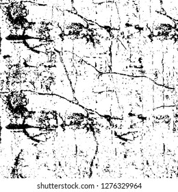 Vector grunge overlay texture. Black and white background. Abstract monochrome image includes a faded effect in dark tones