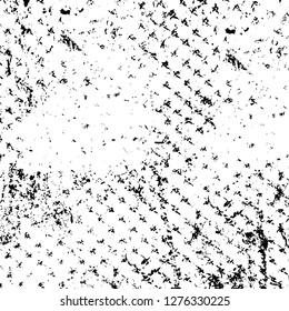 Vector grunge overlay texture. Black and white background. Abstract monochrome image includes a faded effect in dark tones