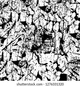 Vector grunge overlay texture. Black and white background. Abstract monochrome image includes a faded effect in dark tones