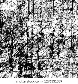 Vector grunge overlay texture. Black and white background. Abstract monochrome image includes a faded effect in dark tones
