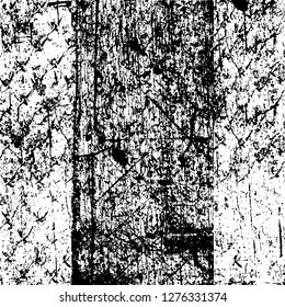 Vector grunge overlay texture. Black and white background. Abstract monochrome image includes a faded effect in dark tones