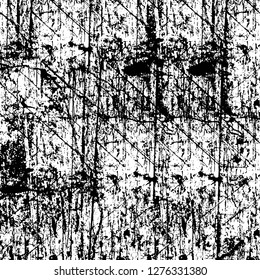 Vector grunge overlay texture. Black and white background. Abstract monochrome image includes a faded effect in dark tones